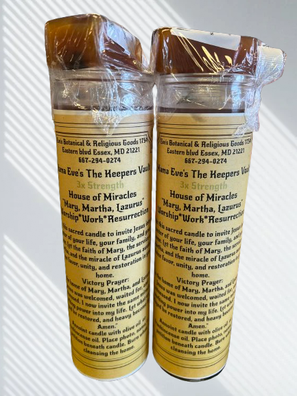 House Of Miracles “Mary, Martha, Lazarus” Worship Work Candle